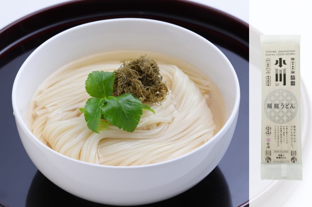 4日間の熟成が生むコシとのどごし。 とろろ昆布と三つ葉が香る、上品な稲庭うどん